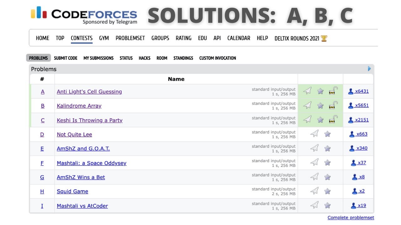 Codeforces Global Round 17 Solutions A, B , C