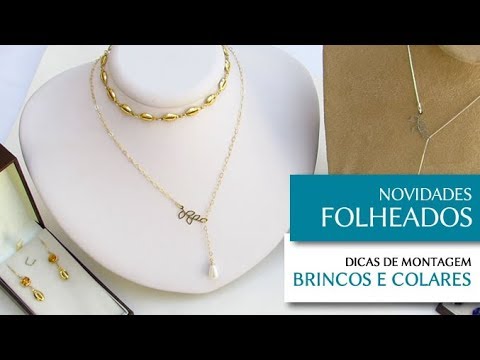 Pingente Búzios, Elos e Bases Brinco Folheados