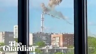 Television tower in Ukraine collapses after missile strike