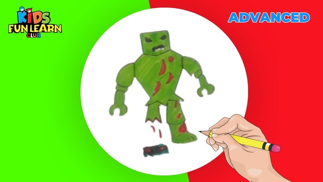 How to draw roblox zombie for Kids