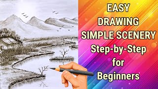 Easy Scenery Drawing | Simple Pencil Sketch for Beginners (Step-by-Step Tutorial)