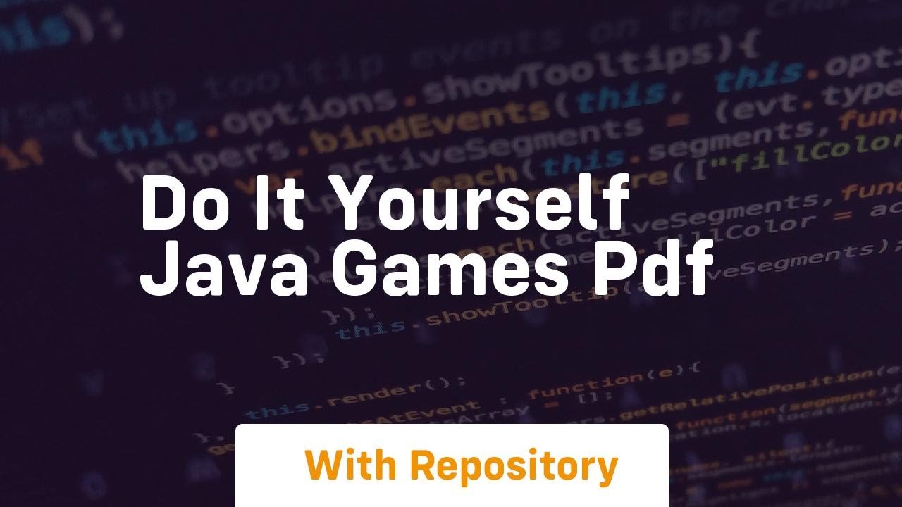 do it yourself java games pdf
