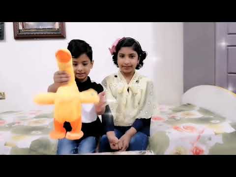Funny duck toy playing with erum Mohammad||erum and Mohammad enjoy talking duck #eruml #funnyduck