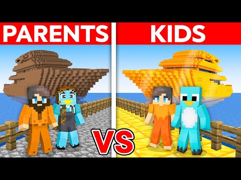 PARENTS vs KIDS: Cruise Battle in Minecraft