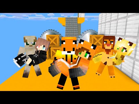 Monster School : Cute Animals Girl Run +TempleRun +ShortLife +JohnyTrigger  - Minecraft Animation