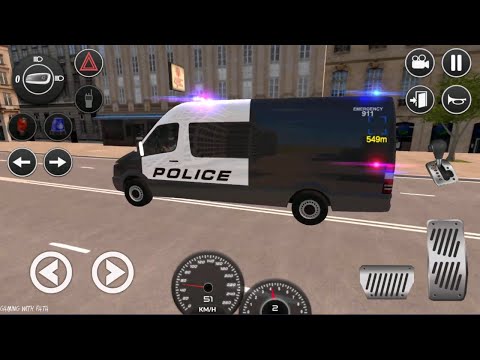 American Police Ford Van Driving #02 Regular Patrolling - 3D Android Gameplay