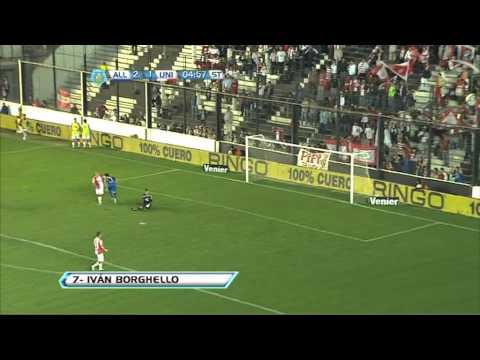 Gol de Iván Borghello. All Boys 3 Unión 1. Torneo Inicial 2012. Fecha 5. FPT