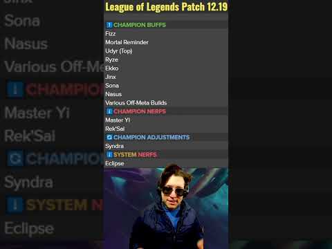 previa del parche 12.19 ,  Udyr BUFFS + Item Nerfs