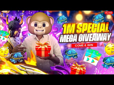 1M Special Giveaway Final Day Dont Miss 😍🎊 || @funwithsrbyt || #freefire #fflive #giveaway #srb #scb