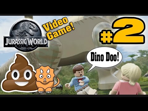 LEGO JURASSIC WORLD! Co-op Part 2 - Welcome to Jurassic Park (Beware of Dino Poop!)