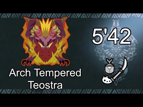 MHW - Arch Tempered Teostra 5'42 Insect Glaive Solo (TA wiki rules) / 歴戦王テオ・テスカトル 操虫棍 ソロ