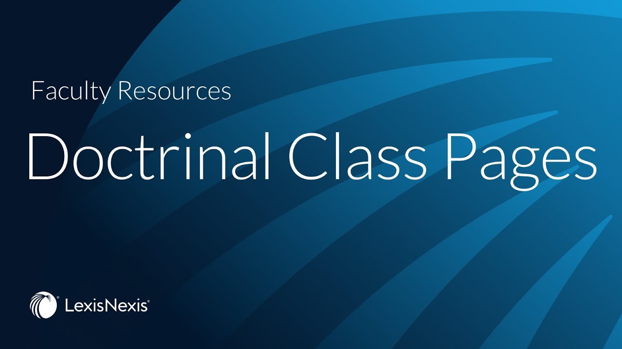 Faculty Resources: Doctrinal Class Pages