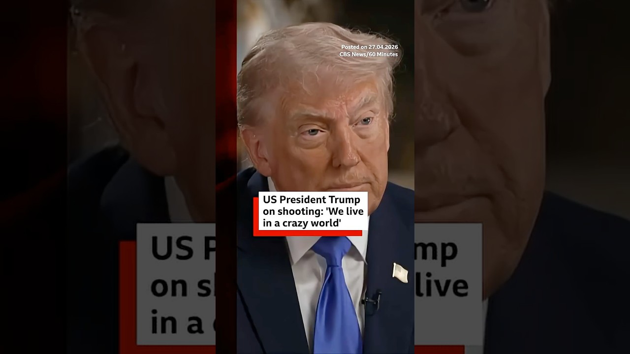 US President Donald Trump on shooting: 'We live in a crazy world'. #WashingtonDC #BBCNews