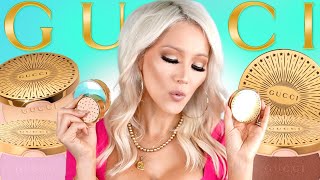 NEW GUCCI GLOW HIGHLIGHTERS: ALL 5 SHADES | MOST BEAUTIFUL HIGHLIGHTER?! 😲 | MULTI-PURPOSE MAKEUP