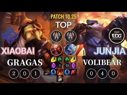 ES Xiaobai Gragas vs EDG JunJia Volibear Top - KR Patch 10.25