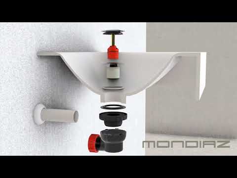 Mondiaz Easy klikplug met sifon ruimtebesparend Solid Surface - Linen