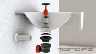 Mondiaz Easy klikplug met sifon ruimtebesparend Solid Surface - Ostra