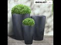 Garden Ideas 👨‍🌾🌱🌻: Round Dark Grey Light Concrete Planter #shorts #getpotted #idealistplanters