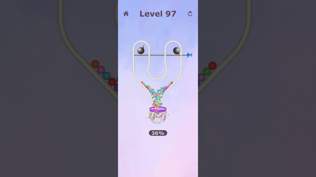 Pin Puzzle Level 97 | Pull The Pin To Let All Balls Fall Into Container | Pull & Solve Game