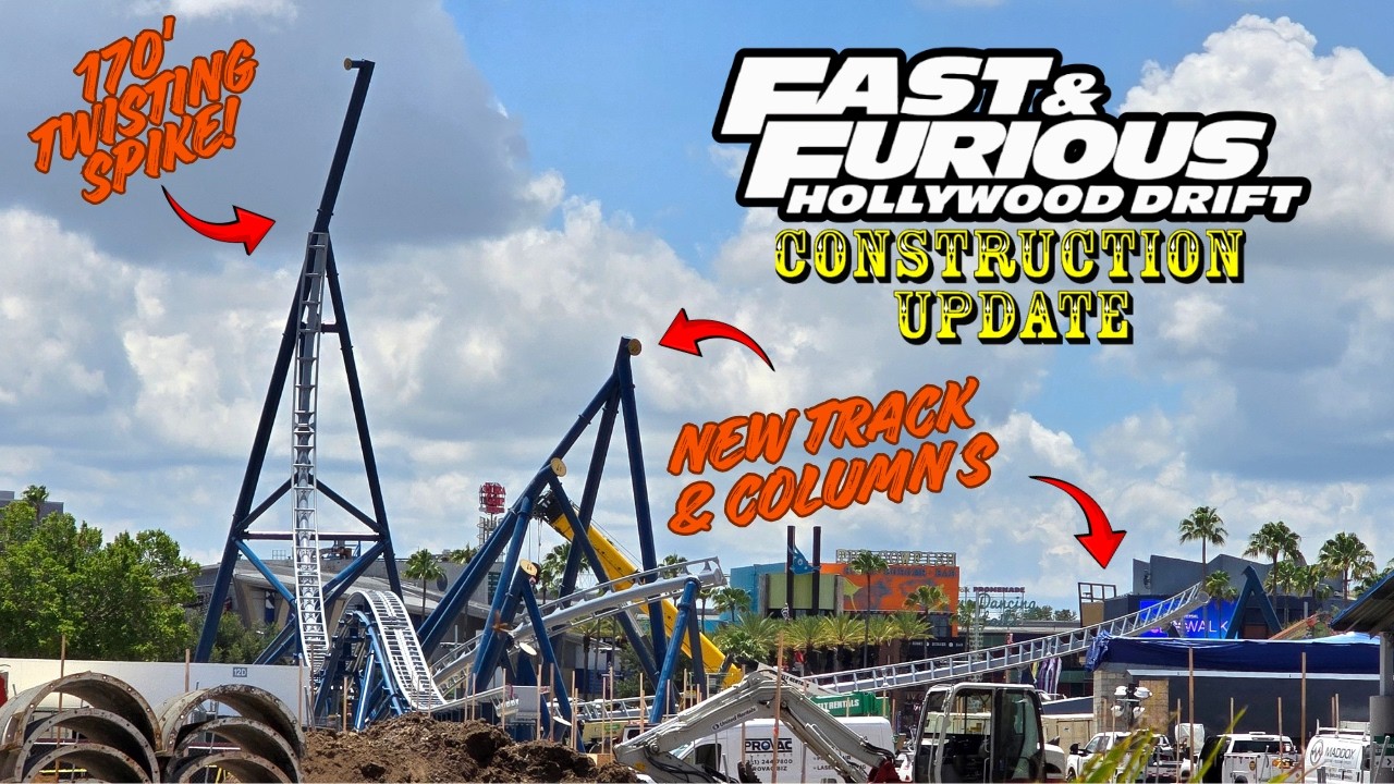 Universal Orlando Resort Fast & Furious: Hollywood Drift Roller Coaster Construction Update 6.16.26