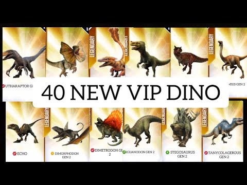 40 NEW VIP DINOSAURS COMING SOON TO JURASSIC WORLD THE GAME NEXT UPDATE!!!!!!!!