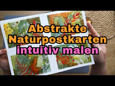 Painting without pressure 🎨 4 mixed-media postcards | Intuitive painting & relaxation