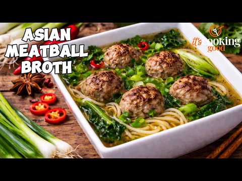 Pork & Prawn Meatballs in Aromatic Asian Broth — Ready in 15 Minutes
