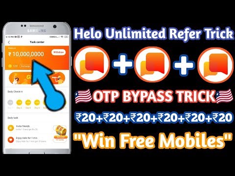 {Helo Unlimited Refer Trick} Otp Bypass Trick | Best No.1 Earning Application | Free Paytm Cash Video