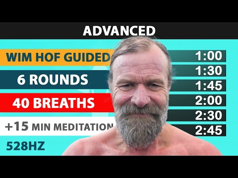 Advanced Wim Hof Guided Breathing | 6 Rounds - 40 Breaths | 15 min Meditation | 528hz