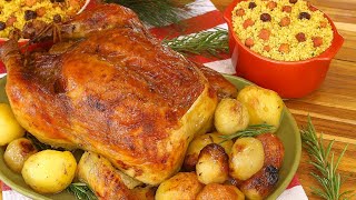 FRANGO ASSADO RECHEADO COM FAROFA DE NATAL - ECONÔMICO - SUCULENTO - FÁCIL - Receitas de Natal