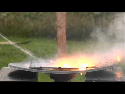 Water plus buring thermite in slow motion