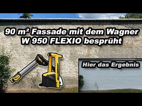 Wie schnell und günstig eine 90 m² Fassade spritzen mit WAGNER W 950 FLEXiO! Vorher - Nachher!