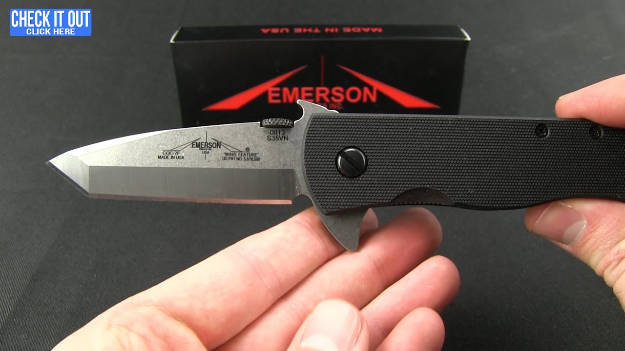 Emerson CQC-7 Flipper Tanto Knife (3.3" Stonewash) SF 