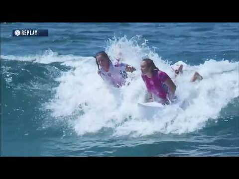 Moore vs. Van Dijk vs. Conlogue - Round One, Heat 1 - Vans US Open of Surfing - Women's 2018