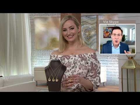 Adi Paz 14K Gold Gemstone Swirl Pendant with Chain on QVC