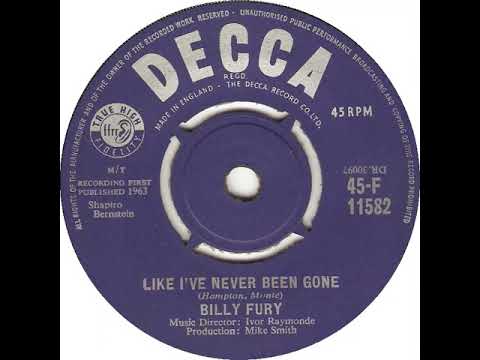 UK New Entry 1963 (34) Billy Fury - Like I've Never Been Gone