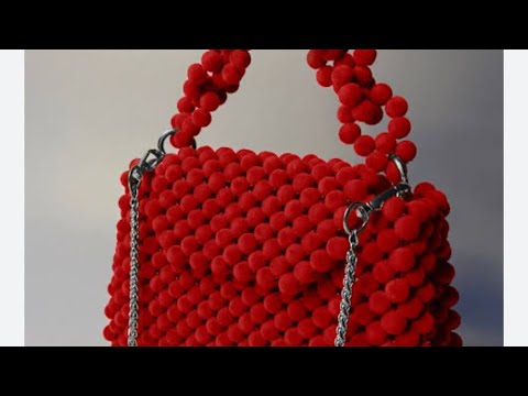 We weave a bag from velvet beads with our own hands.