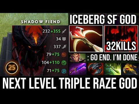 Brutal Physical Burst Damage 3Hits Deleted [Shadow Fiend] Next Level Triple Raze God 31Kills DotA 2