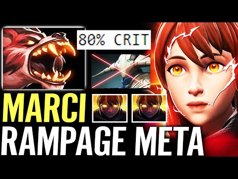 🔥 MARCI + Wolf Bite WTF Meta — 80% Crit Chance + 5x Unleash RAMPAGE Unstoppable Carry Dota 2 Pro