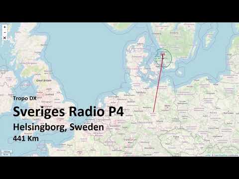 Tropo DX: Radio SR-P4 Sweden on 103.2 MHz FM received in Germany. See the details.