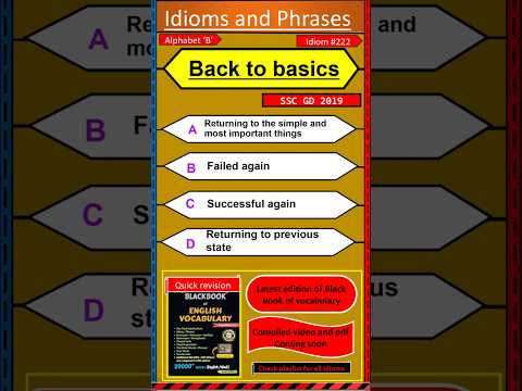 Idioms and phrases | Back to basics | Black book of English vocabulary |
