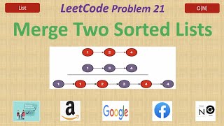 YouTube video 'Merge Two Sorted Lists | merge two sorted lists | leetcode 21 | linked list | Google Facebook Amazon'