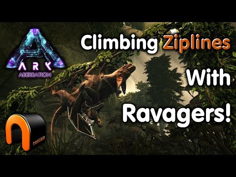 ARK - HOW TO CLIMB ZIPLINES WITH A RAVAGER! Aberration