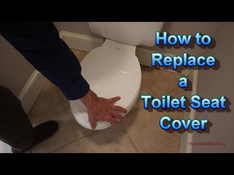 Part of a video titled How to Replace a Toilet Seat Cover - YouTube