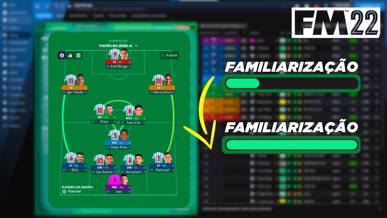 MAXIMIZE A FAMILIARIZAÇÃO TÁTICA #FootballManager2022