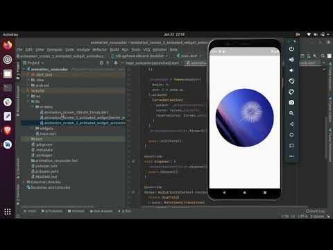 Flutter Animation with Animated Widget and Animated Builder.
