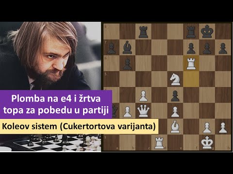 Plomba na e4 i žrtva topa za pobedu u partiji - Artur Jusupov - Koleov sistem