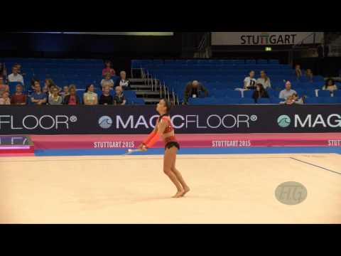 Najlae OU-GHANEM (BEL) 2015 Rhythmic Worlds Stuttgart - Qualifications Clubs