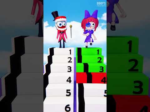 Dance Stairs Race With Ragatha and Caine #shorts #theamazingdigitalcircus
