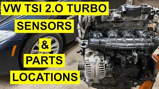 Engine Sensors & Components Locations On VW / Audi TSI 2.0 Turbo Engine
